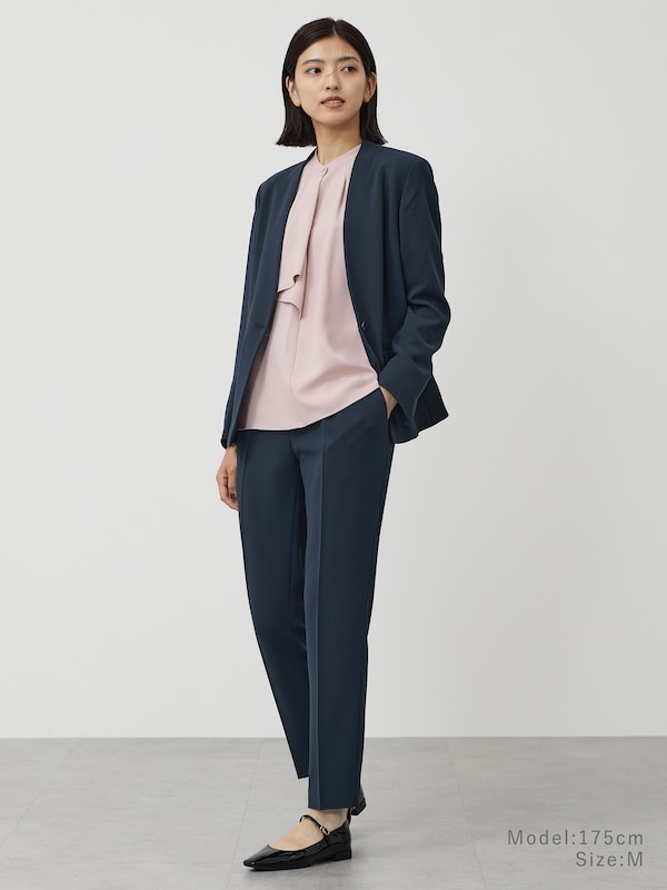 【丈長め】トリアセブレンドテーパードパンツ