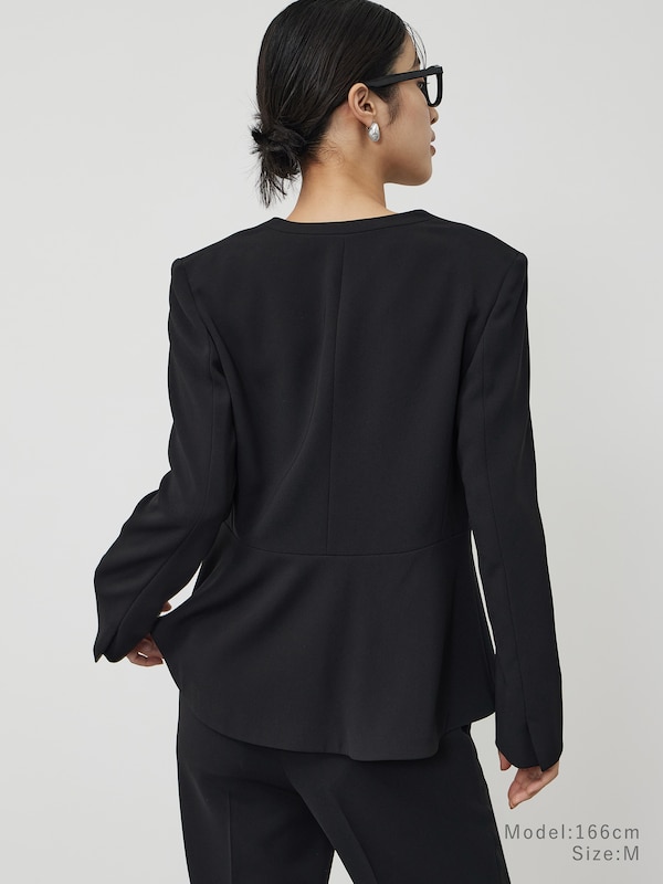 トリアセブレンドペプラムジャケット