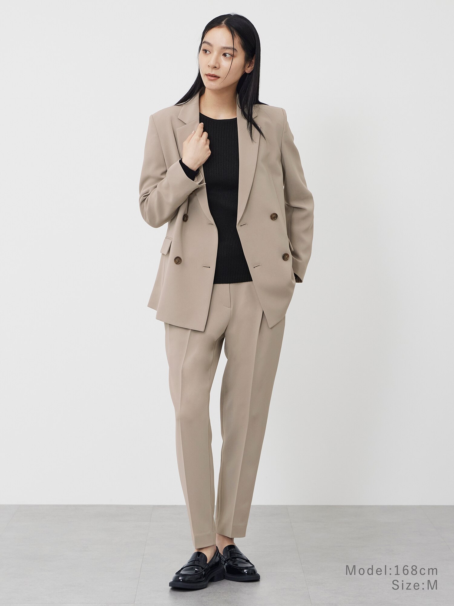 クリーニング済み♪PLST ブラッシュドバックダブルジャケット L ベージュ 美品】 PLSTブラッシュドバックダブルジャケット ベージュ Lサイズ