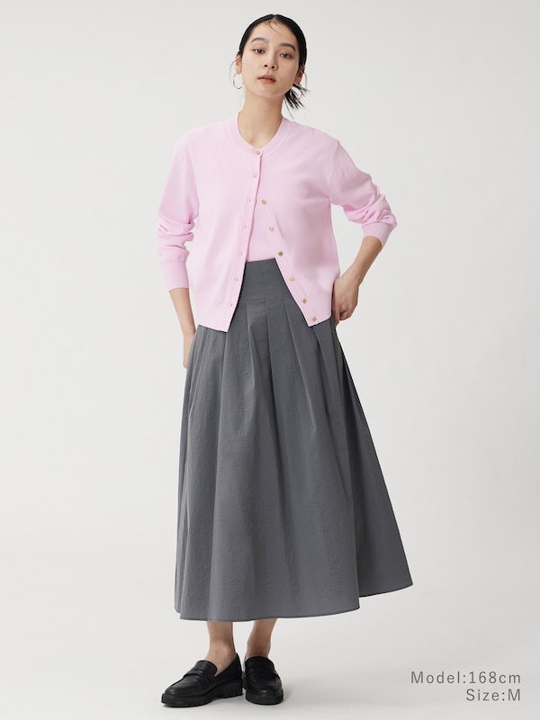 2025年モデル UVカットレーヨンブレンドメタルボタンカーディガン