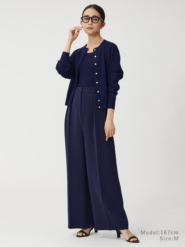 UVカットレーヨンブレンドメタルボタンカーディガン