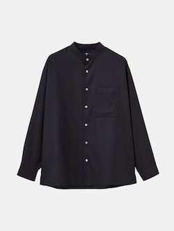 レーヨンブレンドバンドカラーシャツ（長袖）