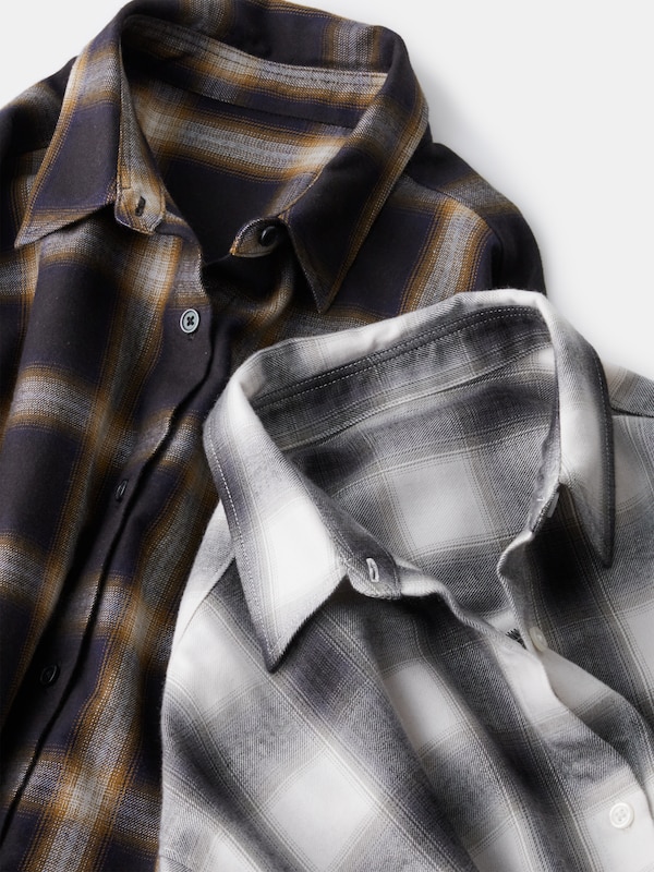 オンブレーチェックシャツ