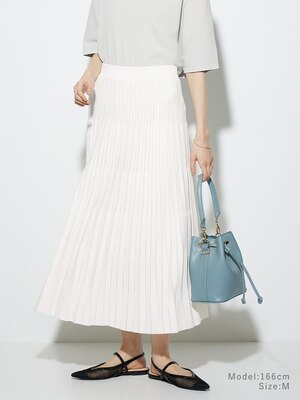 レーヨンブレンドシアープリーツスカート