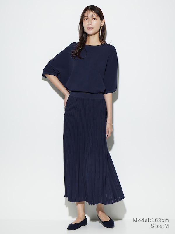 レーヨンブレンドシアープリーツスカート