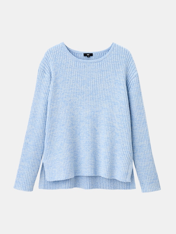 カラーミックスボートネックセーター