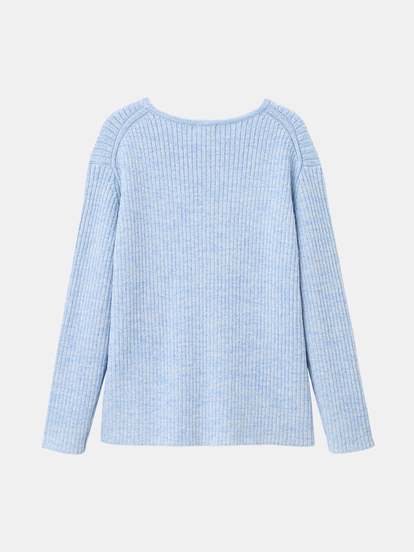 カラーミックスボートネックセーター