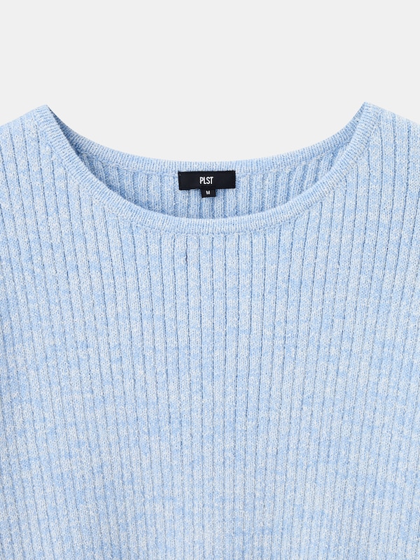 カラーミックスボートネックセーター