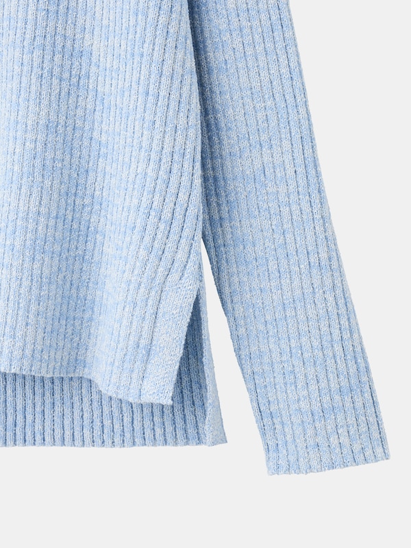 カラーミックスボートネックセーター