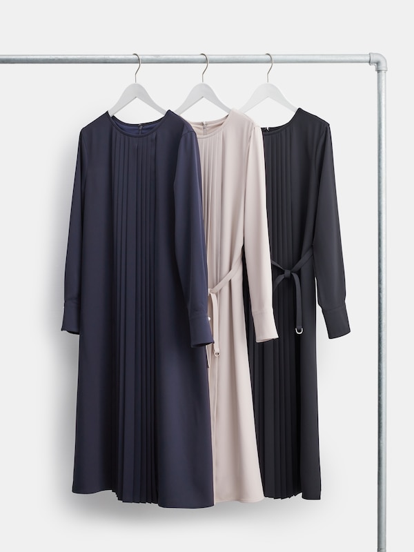 新品未使用】シップス エニィ プリーツ ワンピース サイドプリーツ  