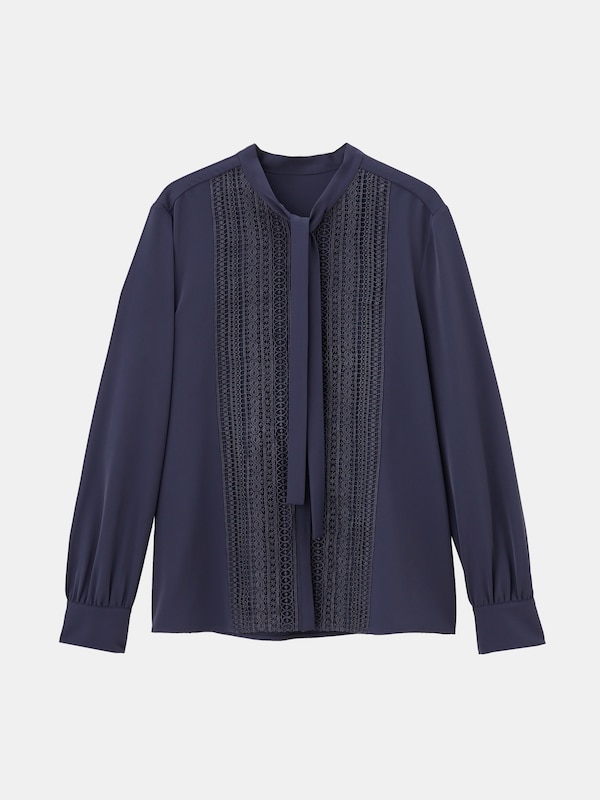 UVカットフロントレースボウタイブラウス