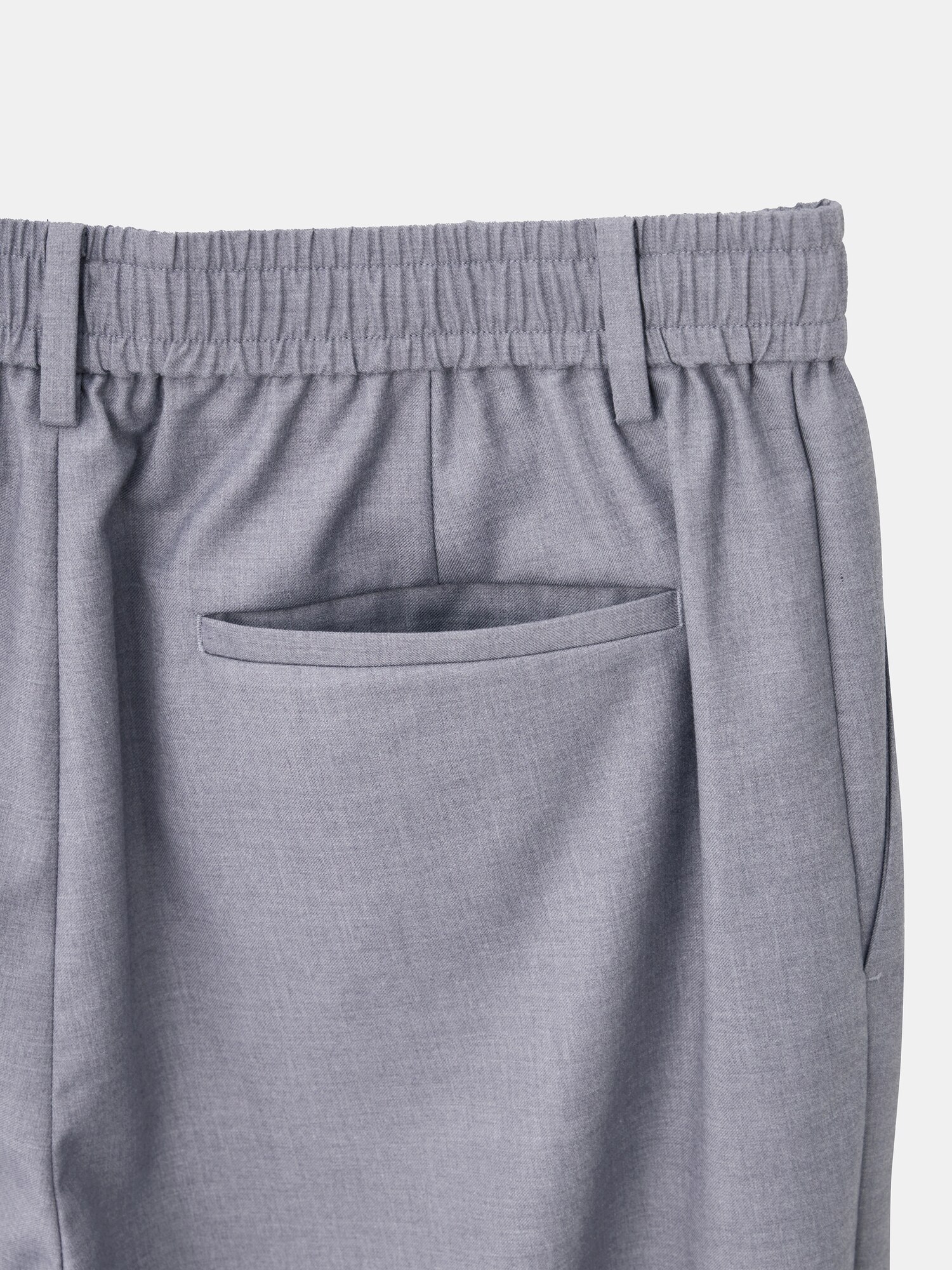プラステ　セットアップ　パンツ　ポリレーヨンストレッチ　S/S　ライトグレー プラステ PLST スティックパンツ テーパード センタープレス S