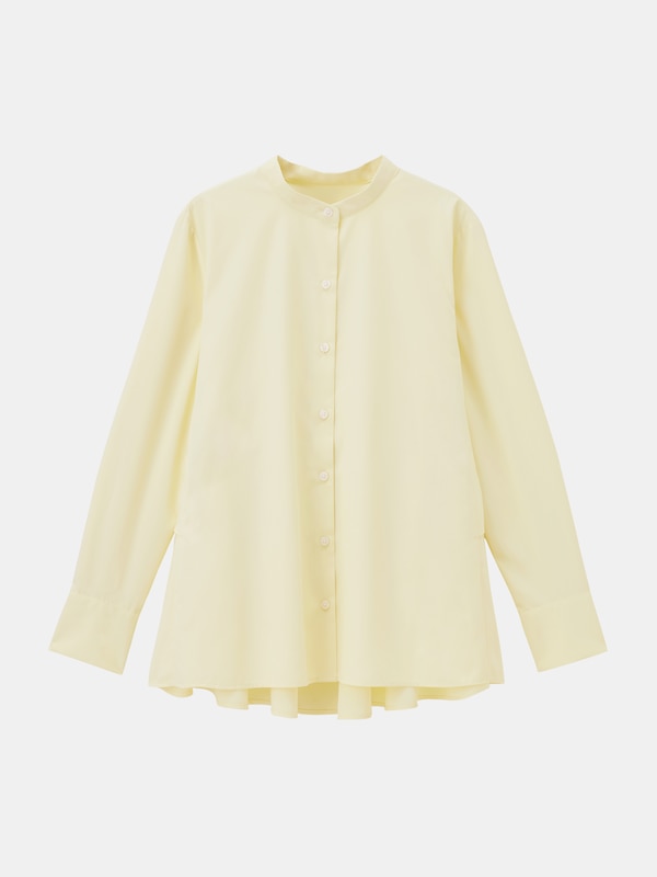 バックフリルバンドカラーシャツ