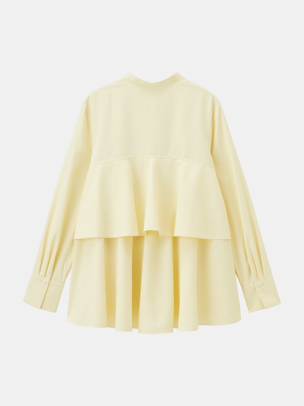 バックフリルバンドカラーシャツ