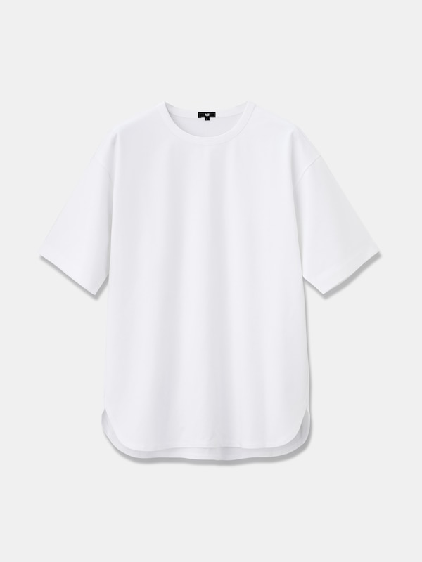 2025年モデル ストレッチコットンブレンドラウンドテールTシャツ