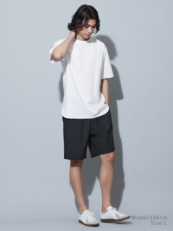 ストレッチコットンブレンドラウンドテールTシャツ