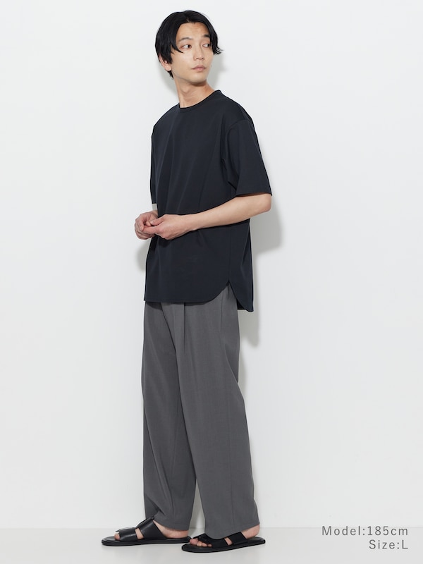 ストレッチコットンブレンドラ�ウンドテールTシャツ
