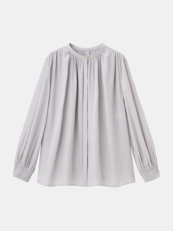 ライトサテン2WAYギャザーブラウス