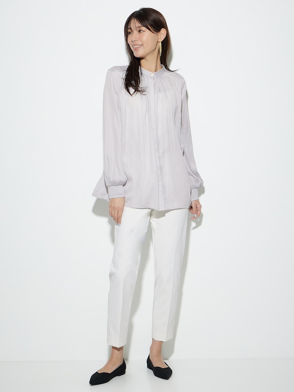 ライトサテン2WAYギャザーブラウス