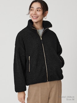 スタンドカラーボアブルゾン