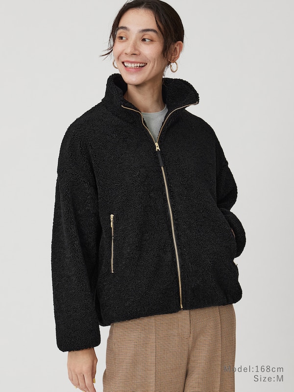 スタンドカラーボアブルゾン