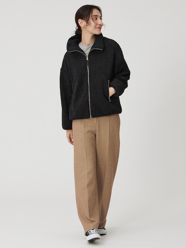 スタンドカラーボアブルゾン