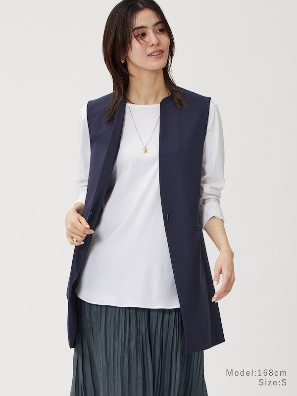 2025年春モデル ハイストレッチトリコットミドルジレ