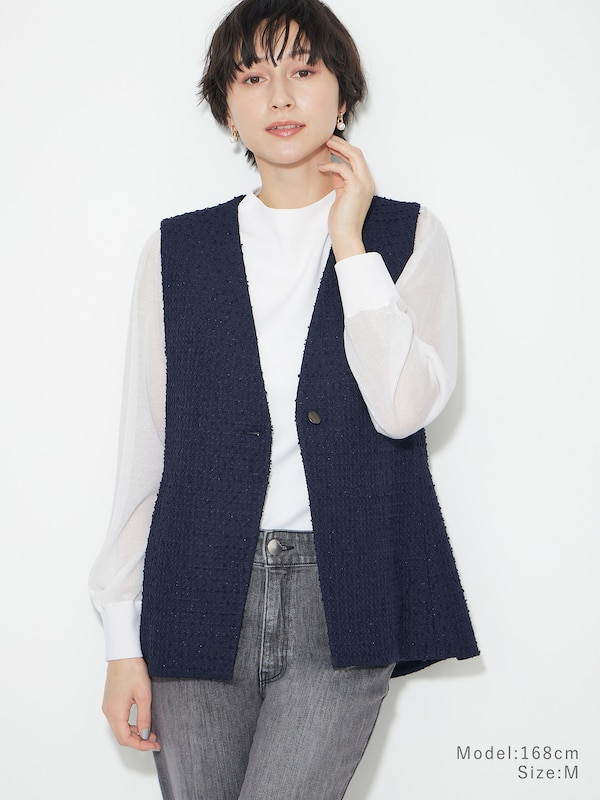 ツイードペプラムジレ