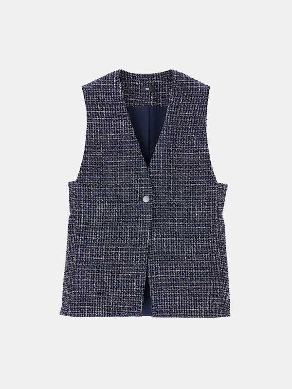 ツイードペプラムジレ