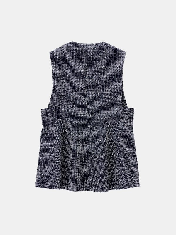 ツイードペプラムジレ