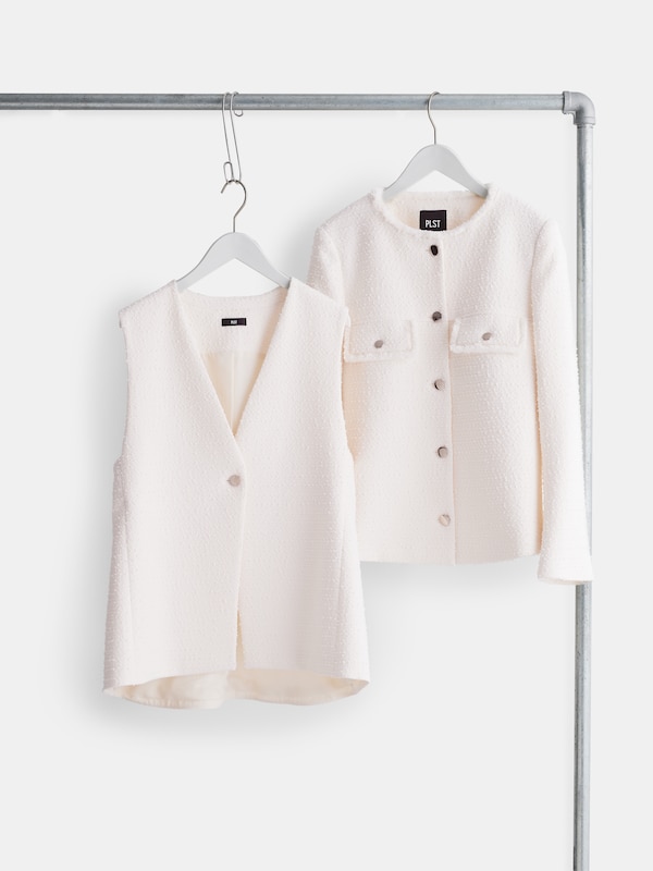 ツイードペプラムジレ