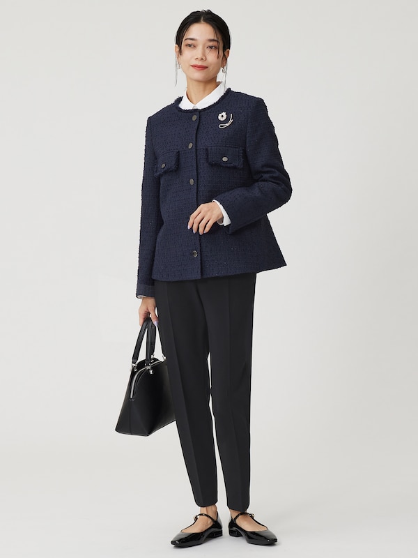 ツイードペプラムジャケット