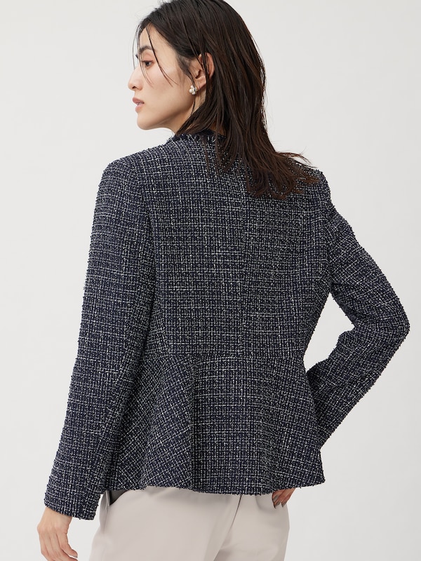 ツイードペプラムジャケット