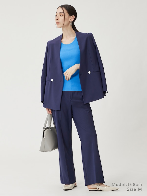 2025年春モデル ハイストレッチトリコットカラーレスダブルジャケット