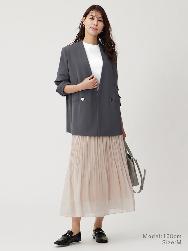 2025年春モデル ハイストレッチトリコットカラーレスダブルジャケット