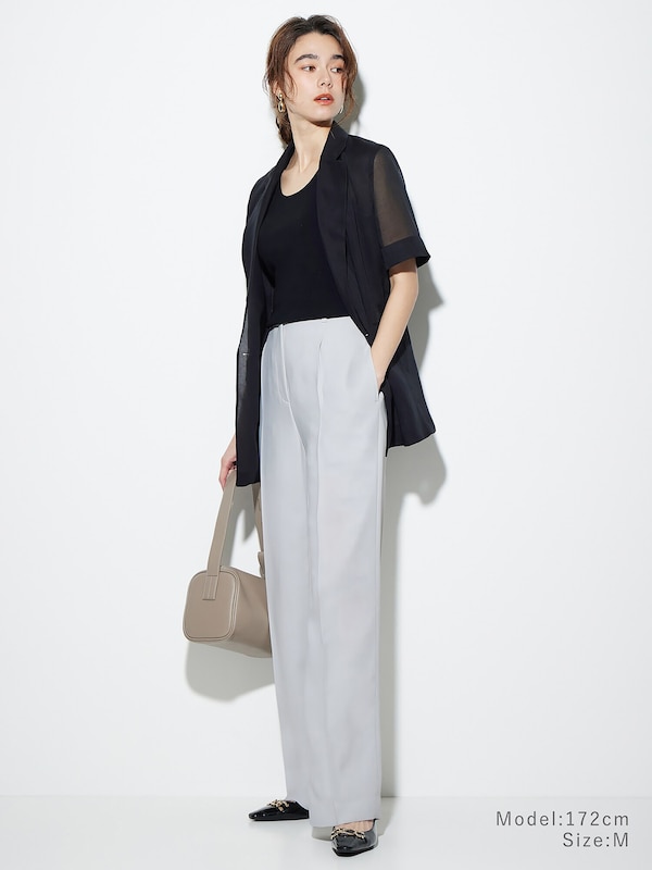 【丈長め】ワイドパンツ（ダブルクロス）