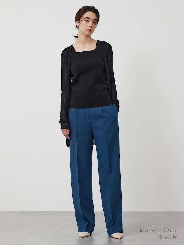 【丈長め】ワイドパンツ（ダブルクロス）