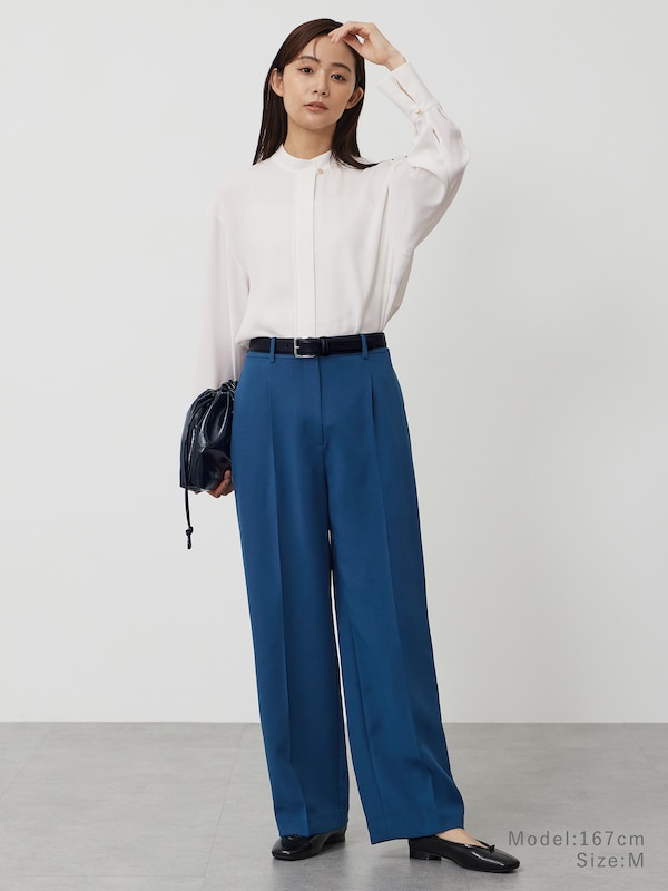 【丈長め】ワイドパンツ（ダブルクロス）