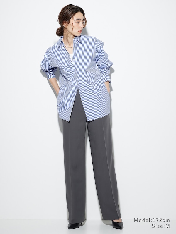 【丈長め】ワイドパンツ（ダブルクロス）