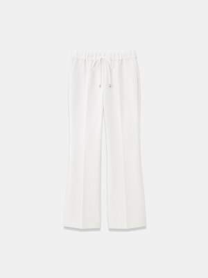 コットンブレンドドローストリングソフトフレアパンツ（マシンウォッシャブル/UVカット/接触冷感）