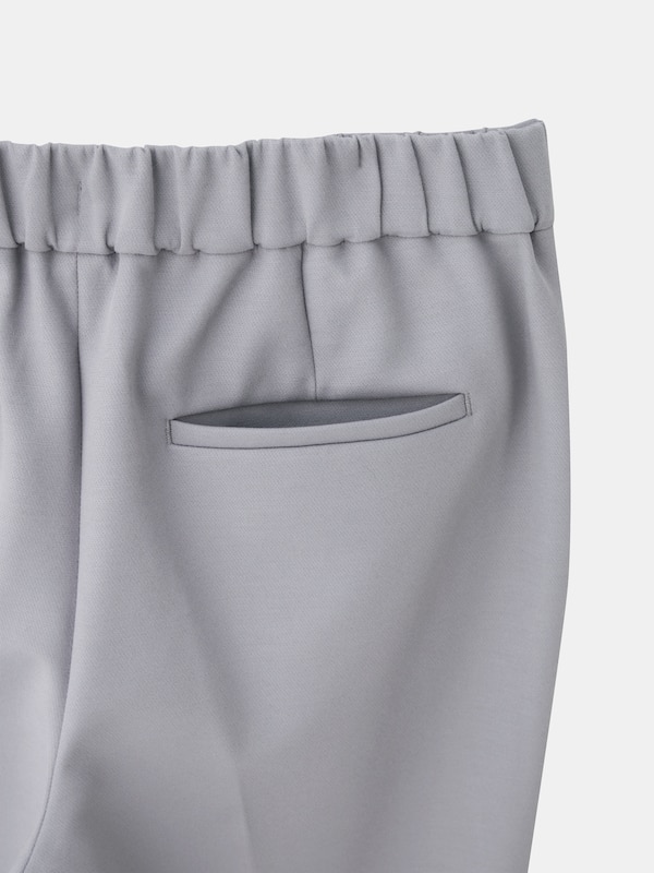 コットンブレンドドローストリングソフトフレアパンツ