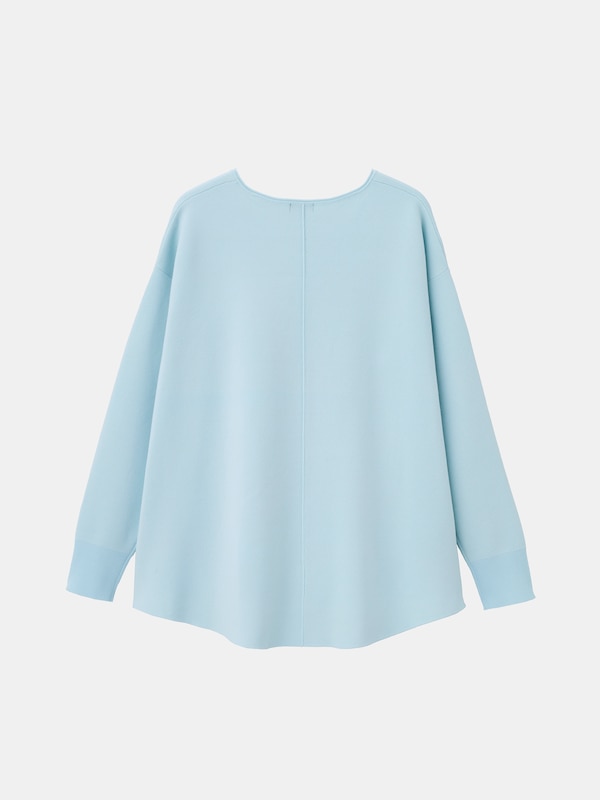 コットンブレンドVネックフレアセーター