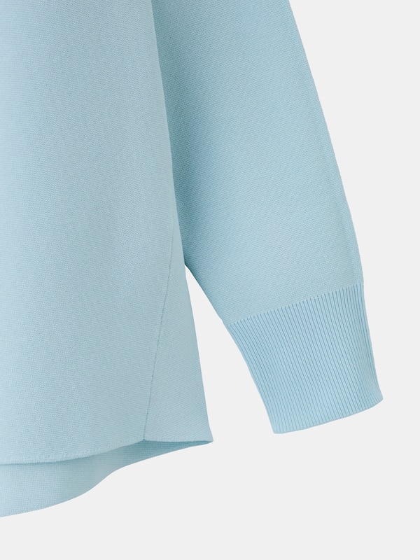 コットンブレンドVネックフレアセーター