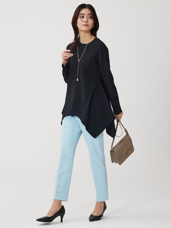 コットンブレンドイレギュラーヘムセーター