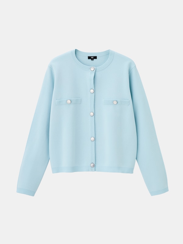 コットンブレンドメタルボタンカーディガン