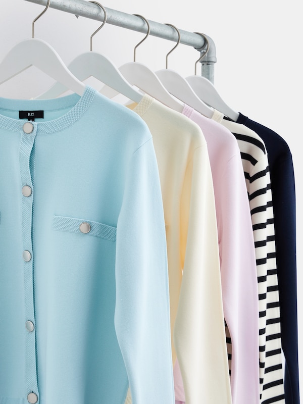 コットンブレンドメタルボタンカーディガン