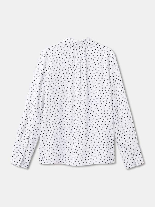 ドットプリントボウタイブラウス