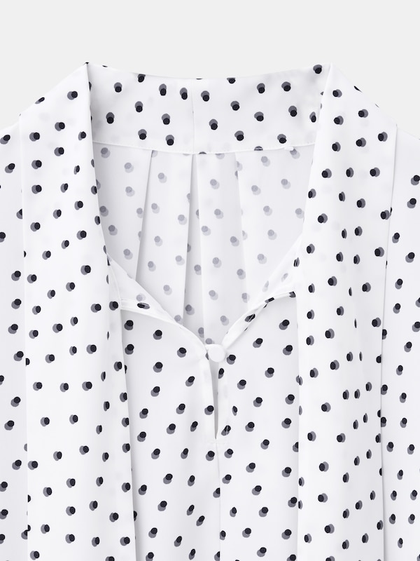 ドットプリントボウタイブラウス