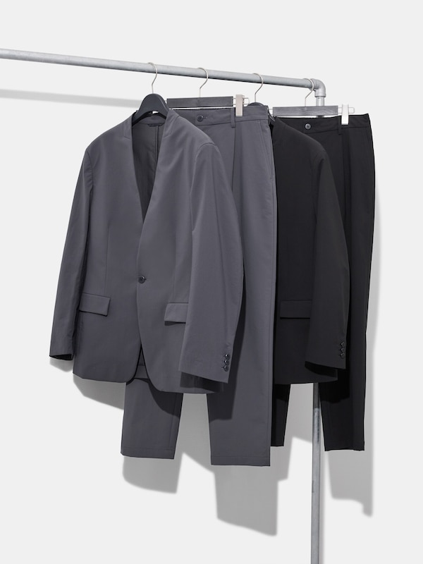 テックストレッチワンタックテーパードパンツ