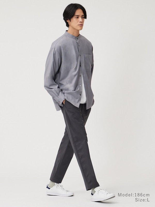 テックストレッチワンタックテーパードパンツ